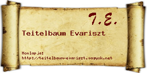 Teitelbaum Evariszt névjegykártya